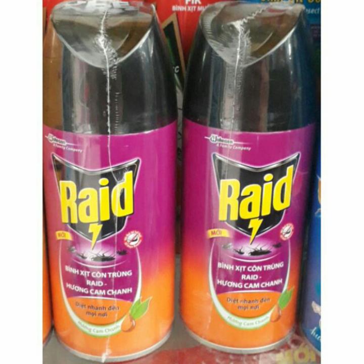 BÌNH XỊT CÔN TRÙNG HƯƠNG CAM CHANH RAID 300ML