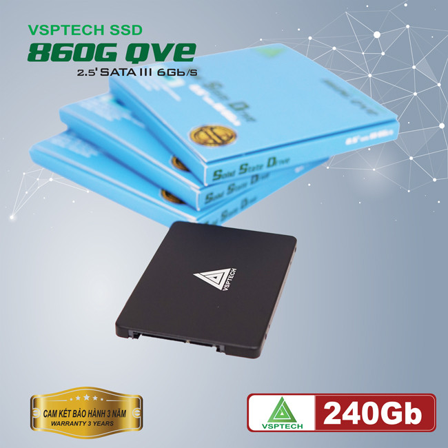 Ổ Cứng SSD VSPTECH 240GB Có Cài Sẵn Win Dùng Cho Máy Tính Bàn, Laptop- Chính Hãng