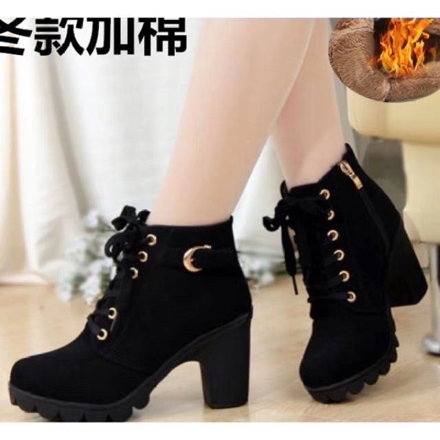 giày nữ,Bốt nữ,bốt gộc 7 phân đen siêu đẹp