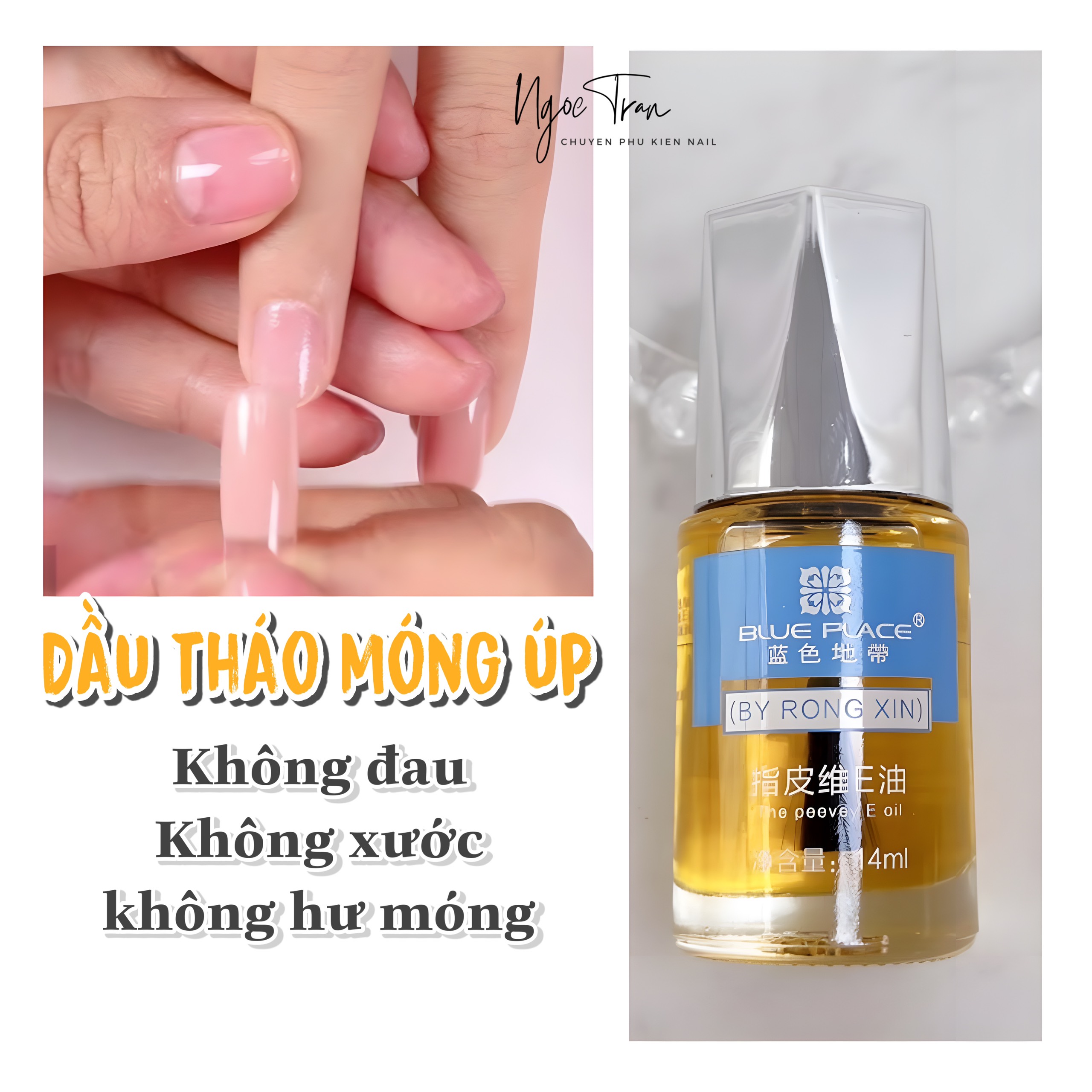 Dầu tháo móng úp | tháo móng bột | tháo gel úp blue place | nước tháo móng giả