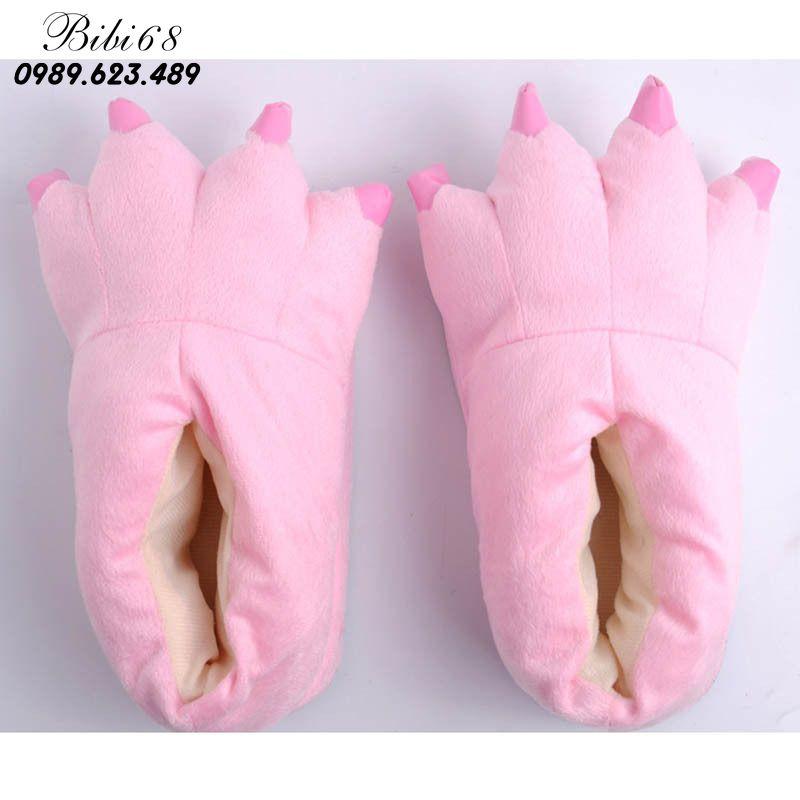 Giày dép bông bộ đồ thú khủng long xanh liền thân