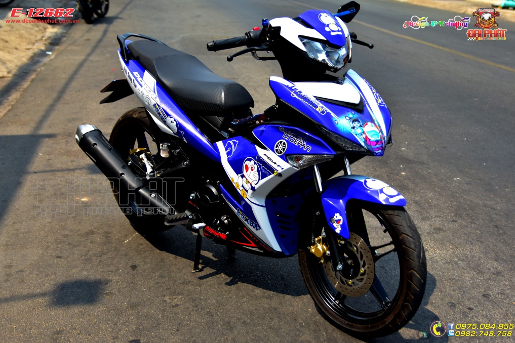 Tem Trùm Exciter 150 Doremon Xanh Trắng - E-12662