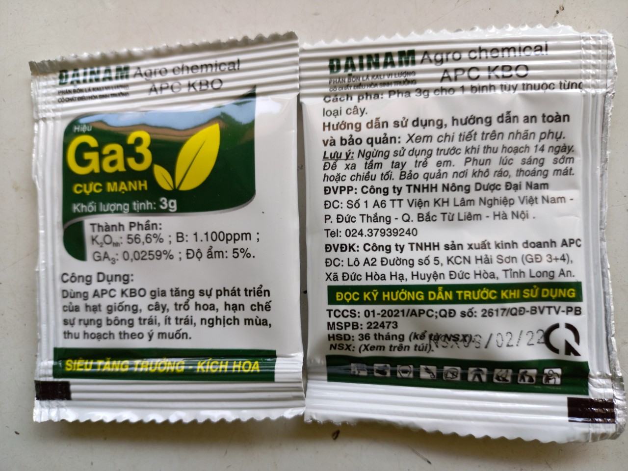 Combo 2 gói GA3  3g  siêu tăng trưởng cho cây trồng