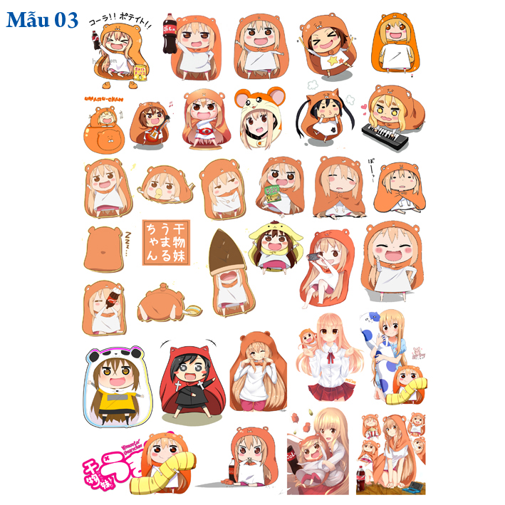 Sticker/ Hình dán anime Himouto Umaru Chan (Mẫu ngẫu nhiên)