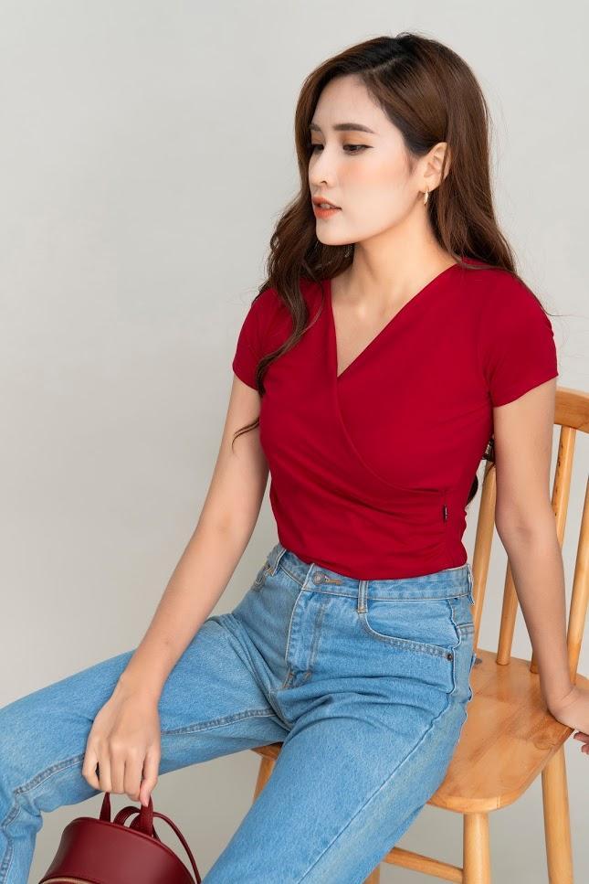 Aó phông cổ tim chéo vạt SEFA - BSA20