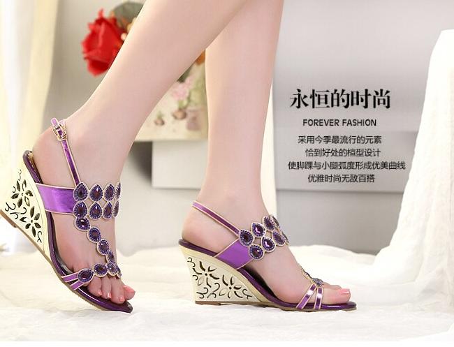sandal đế xuồng đính đá cao cấp