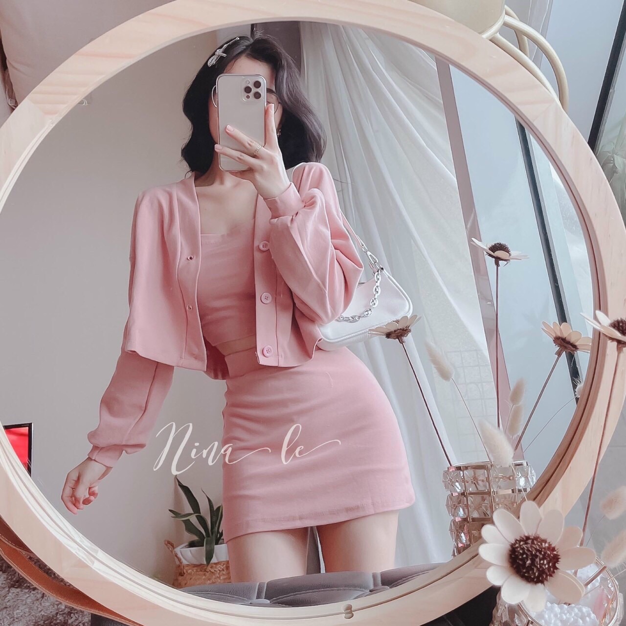 Set 3 món kèm chân váy siêu cute kèm hình thật