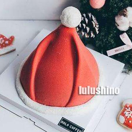 Giáng Sinh Hàng Loạt Kiểu Pháp Truffle Bánh Mousse Món Tráng Miệng 6 THẬM CHÍ Mũ Giáng Sinh 6-Inch Lập Thể Bánh Silicone Bộ Tạo Khuôn Hình