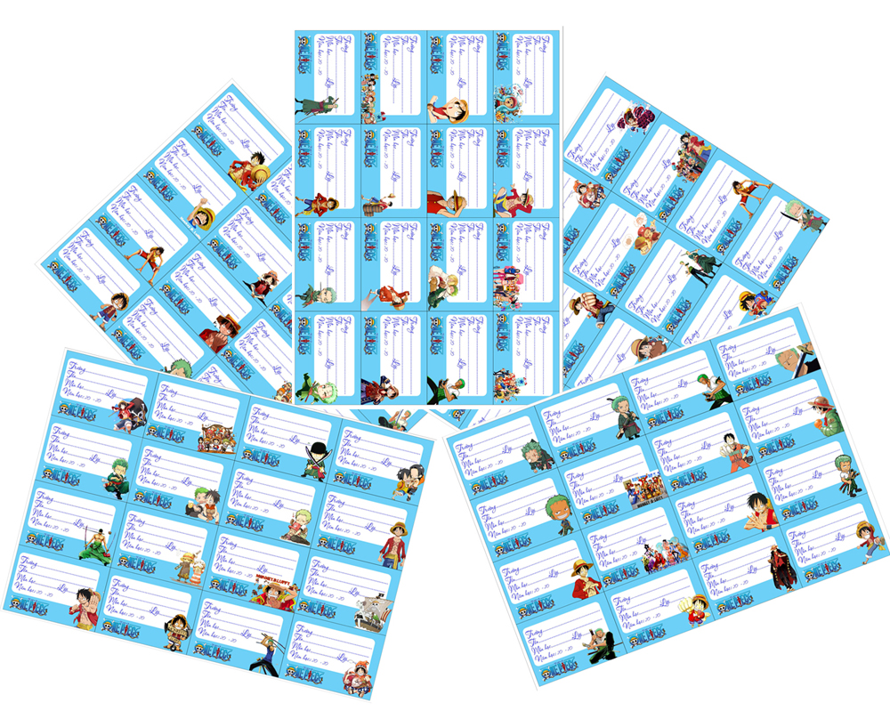 Nhãn vở set 32 đến 80 nhãn One Piece ANIME MANGA