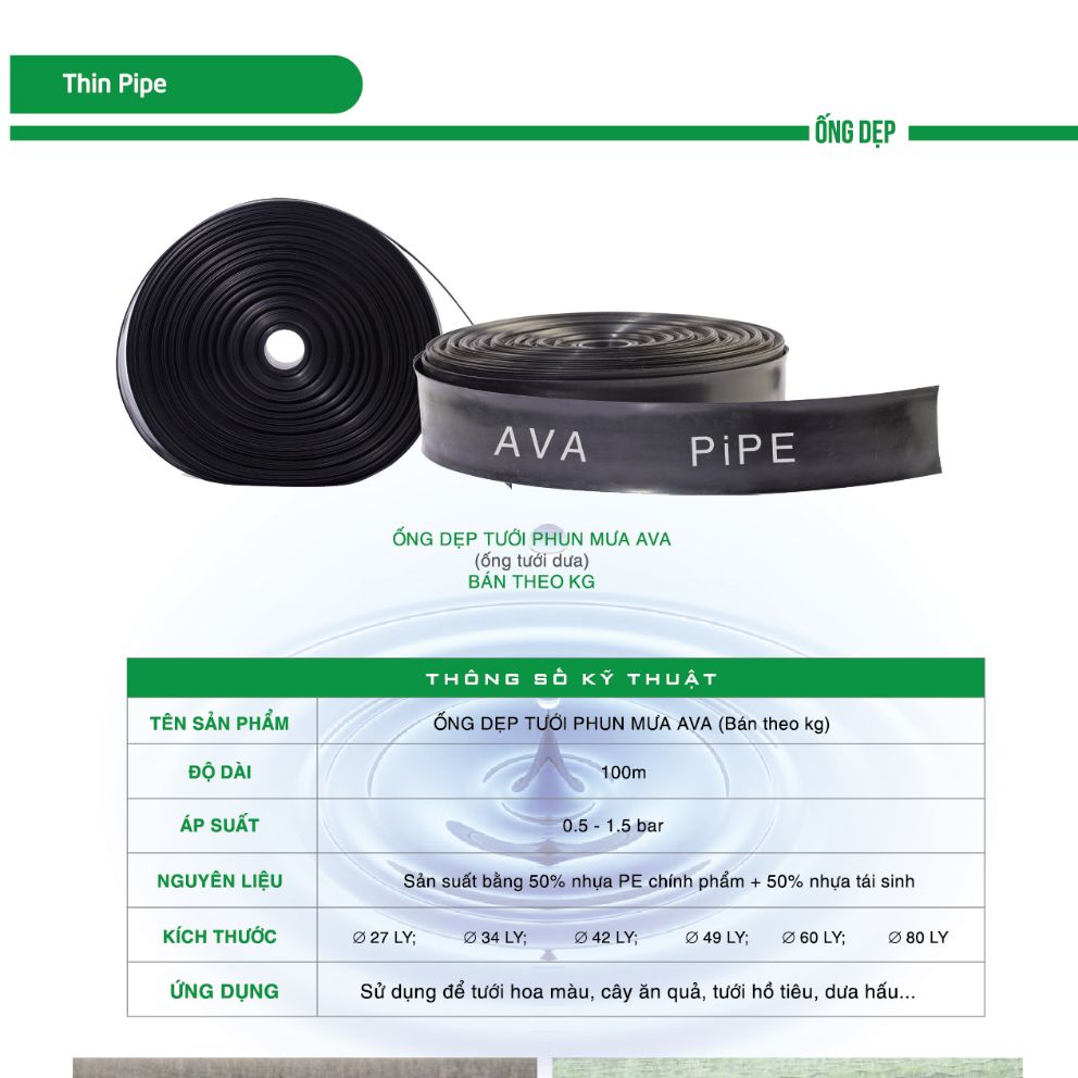 Ống tưới phi 42 mm ko đục lỗ