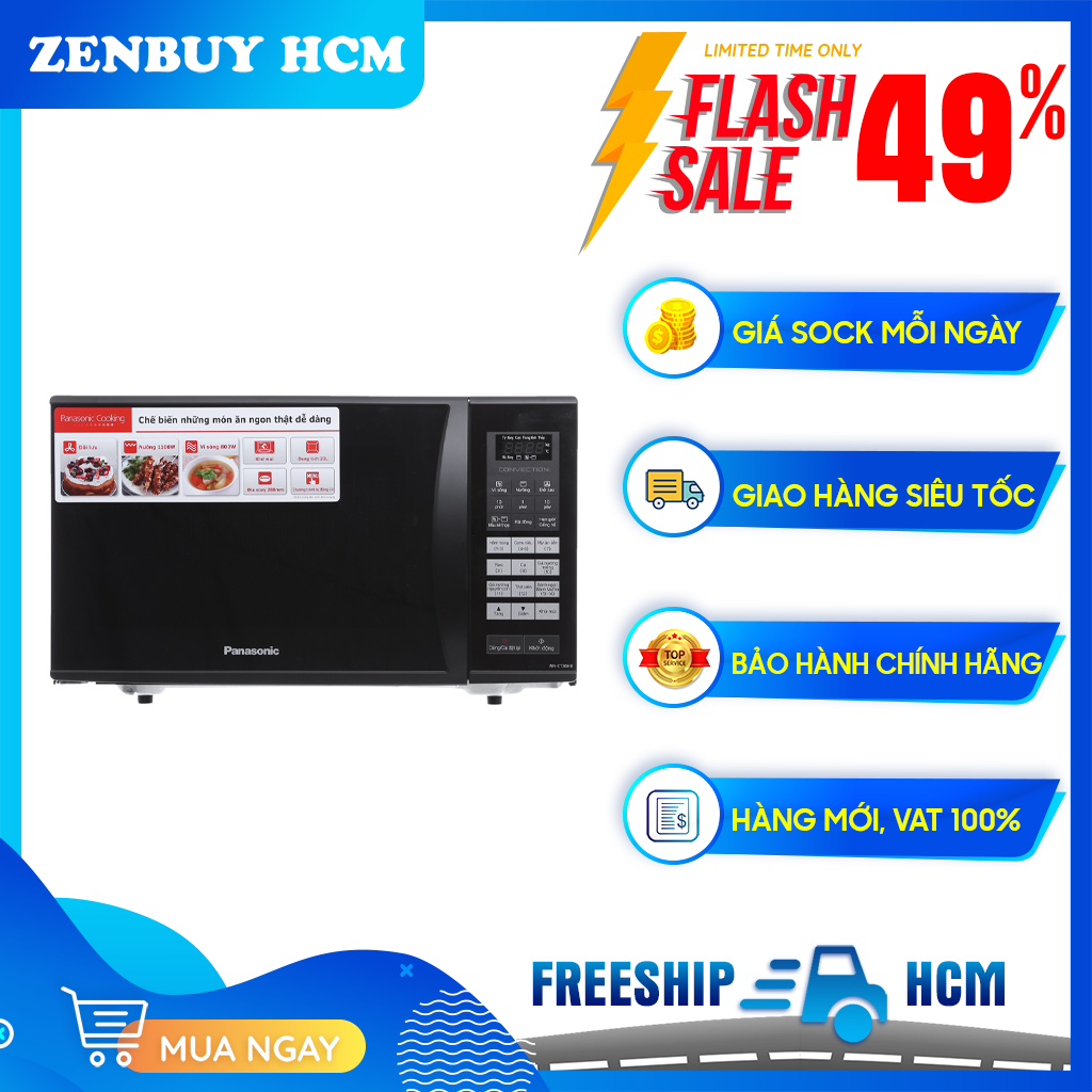 [HCM][Trả góp 0%]Lò vi sóng Panasonic NN-CT36HBYUE 23 lít