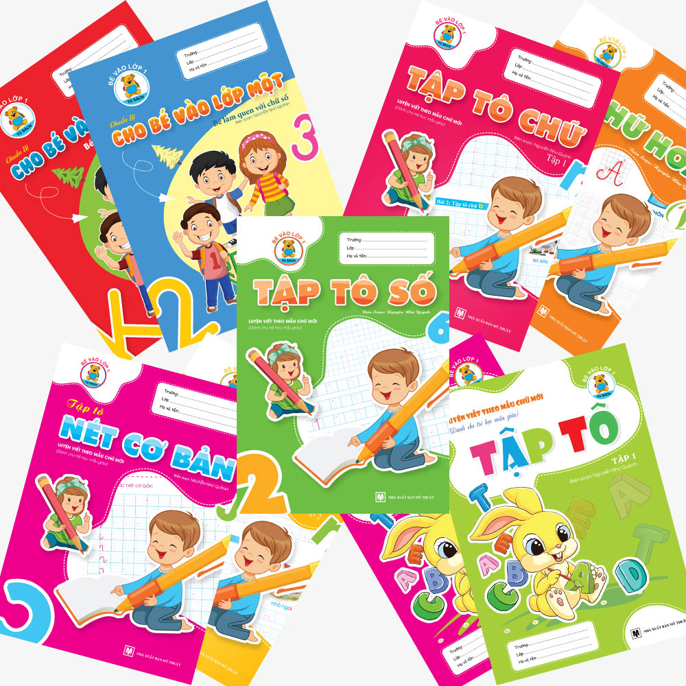 Combo 20 cuốn - Bé Tô màu - Luyện chữ (Mầm non - Chuẩn bị vào lớp 1)