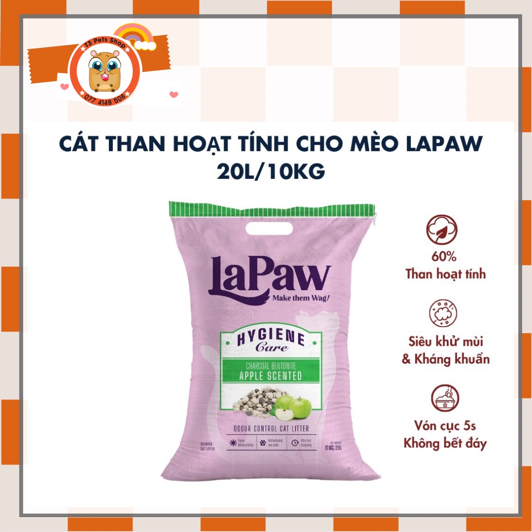 Cát vệ sinh than hoạt tính Lapaw cho mèo 10L , 20L