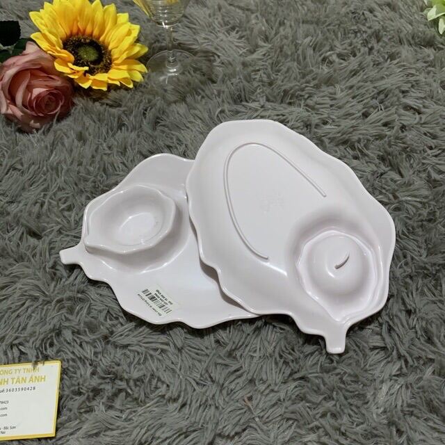 Dĩa Nhựa Fataco Hình Chiếc Lá DTC Đủ Size, Dĩa Đựng Thức Ăn Nhựa Melamine Cao Cấp | MTA-MART