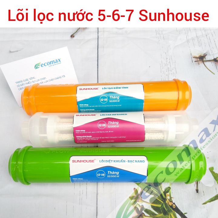 Combo 3 lõi lọc nước 5-6-7 Sunhouse