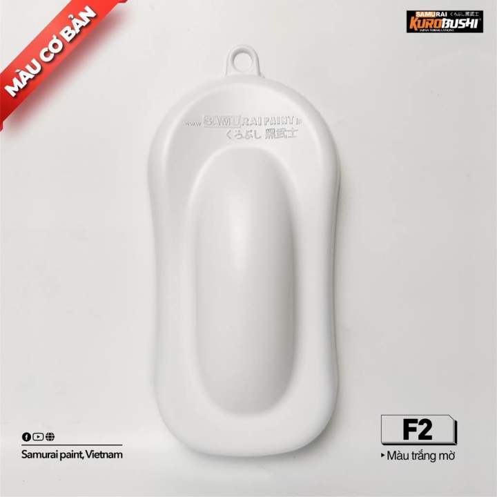 Sơn xịt Samurai Chính Hãng màu Trắng Mờ - F2 (400ml)
