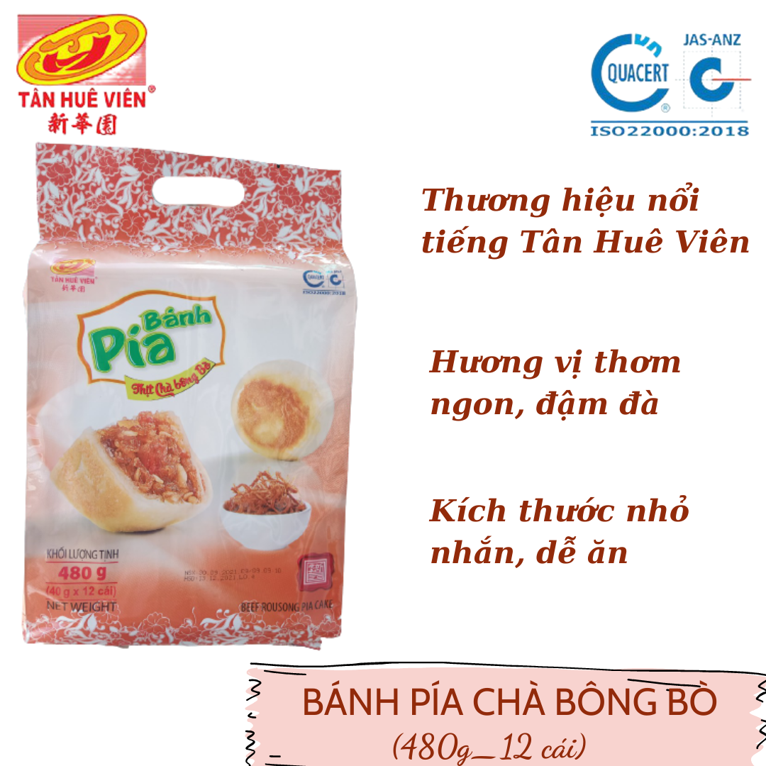 BÁNH PIÁ MINI CHÀ BÔNG BÒ (480g_12 cái)