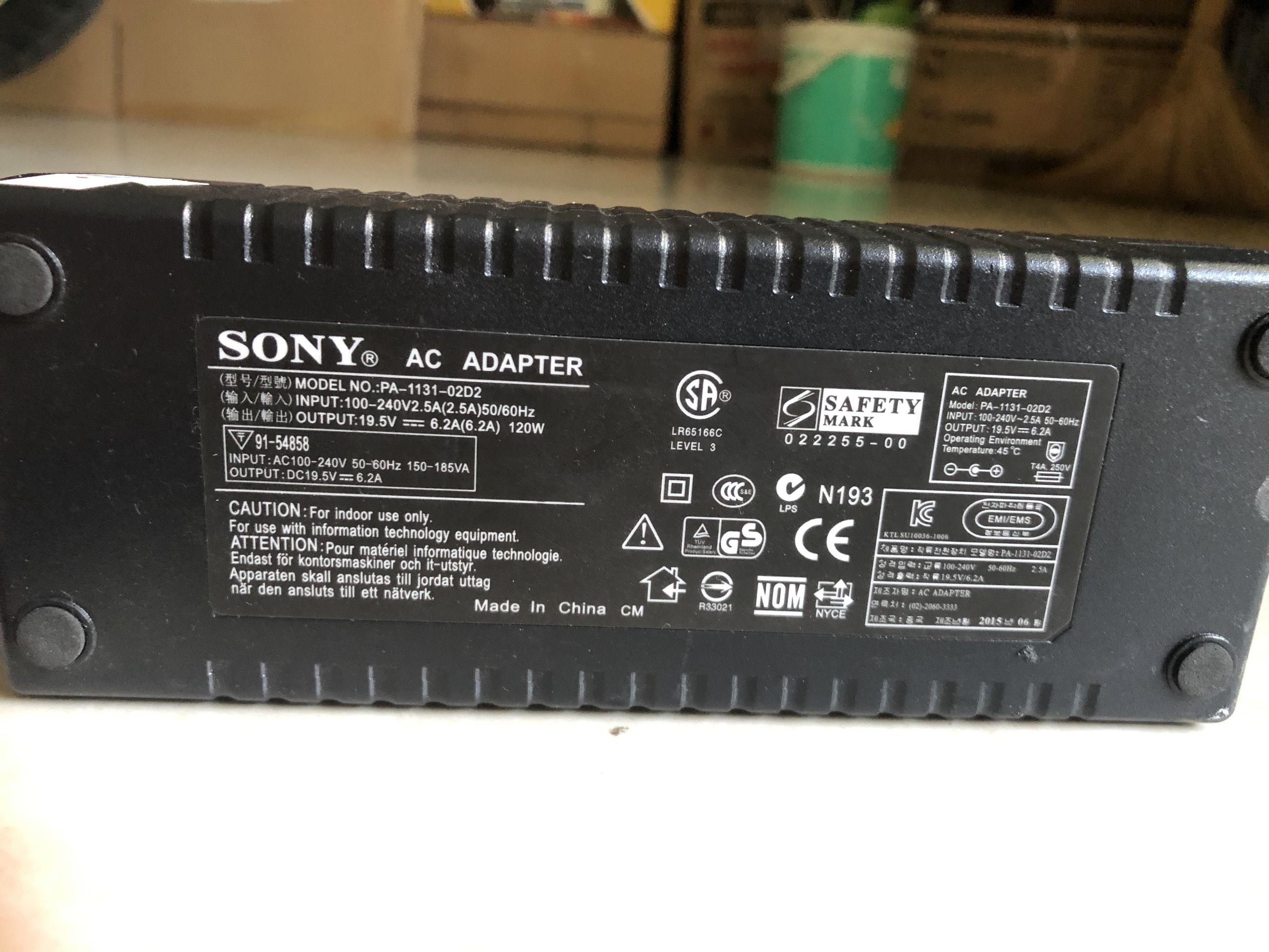 Nguồn Adapter Cho Ti Vi SONY 6.2A /120W
