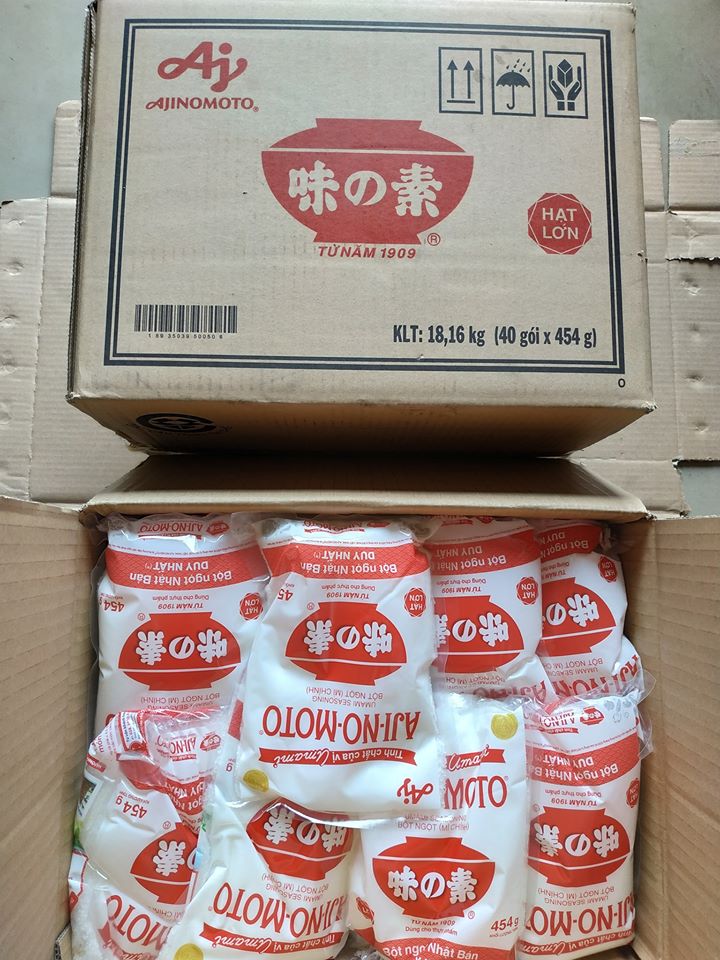 Bột ngọt, mì chín hiệu Ajinomoto, loại gói 1kg và loại gói 454gr