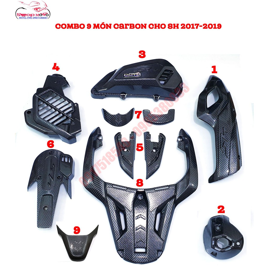 💥COMBO💥 SH 2017-2019 BỘ CARBON (TRỌN BỘ) HÀNG ARTISTAR LOẠI 1