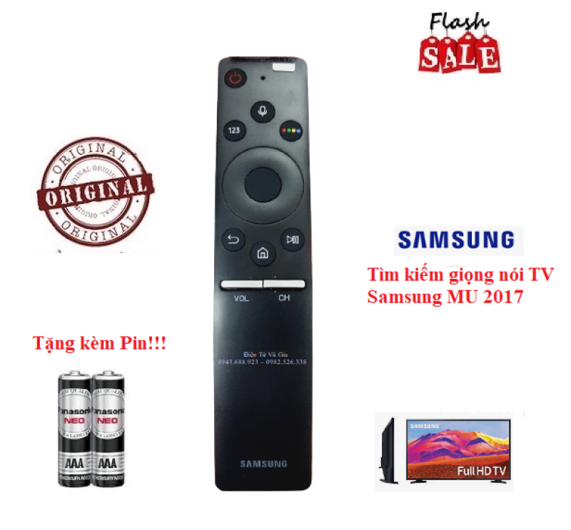 Bảng giá Remote Điều khiển tivi Samsung giọng nói MU 2017 - Hàng chính hãng Made in Indonesia mới 100% Tặng kèm Pin