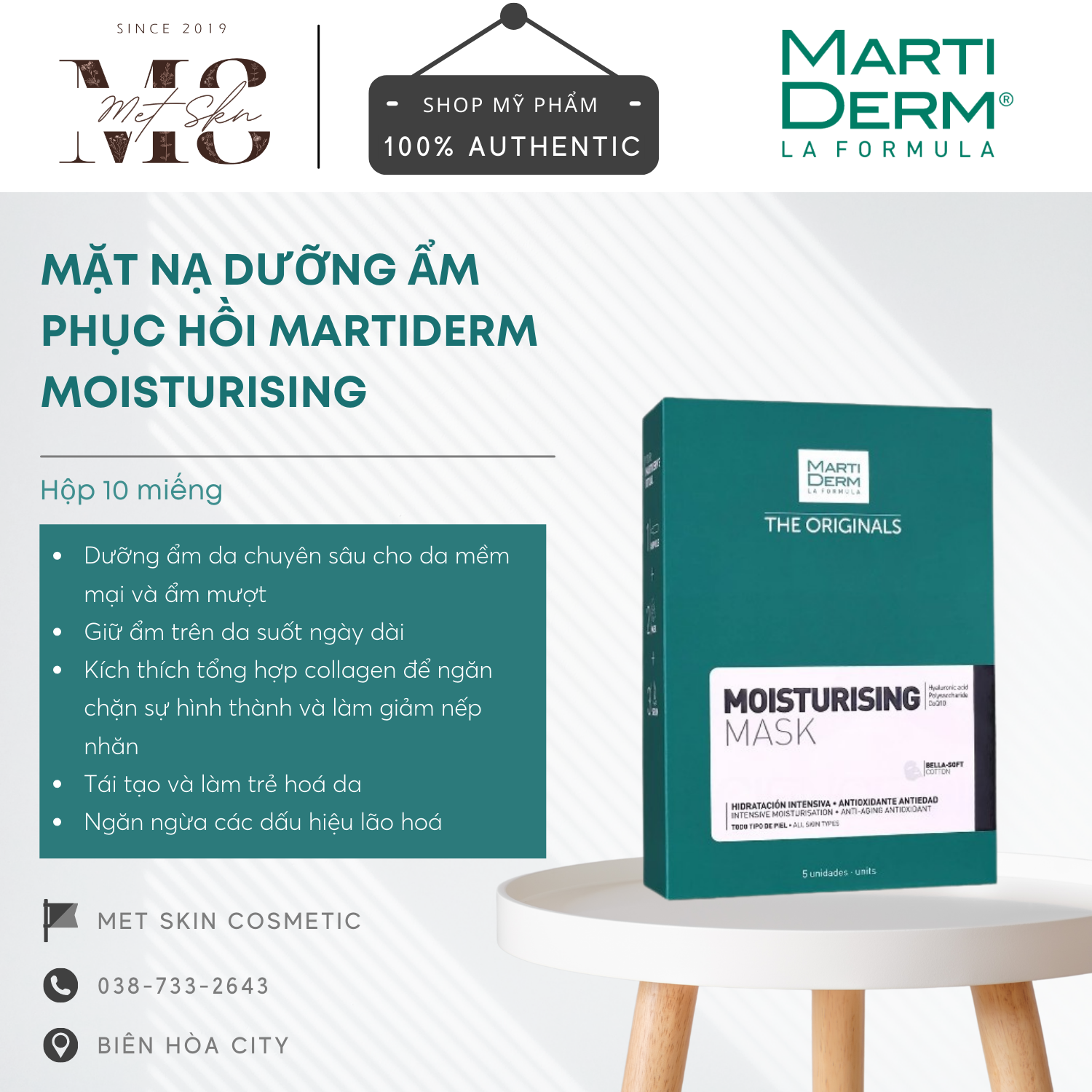 [ Authentic ] Mặt nạ dưỡng ẩm MartiDerm - miếng 25ml