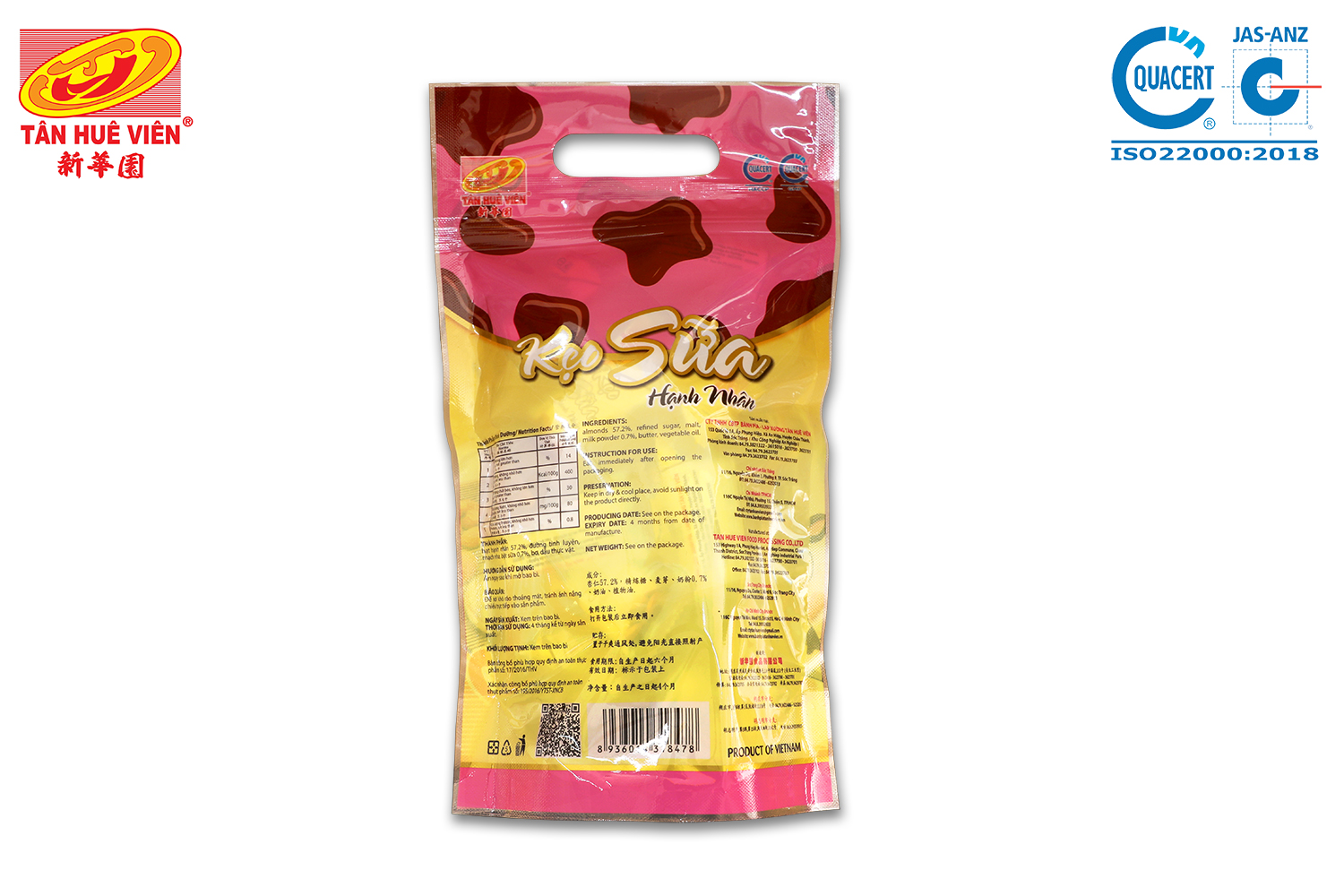 KẸO SỮA HẠNH NHÂN ( 300g x túi ) Tân Huê Viên