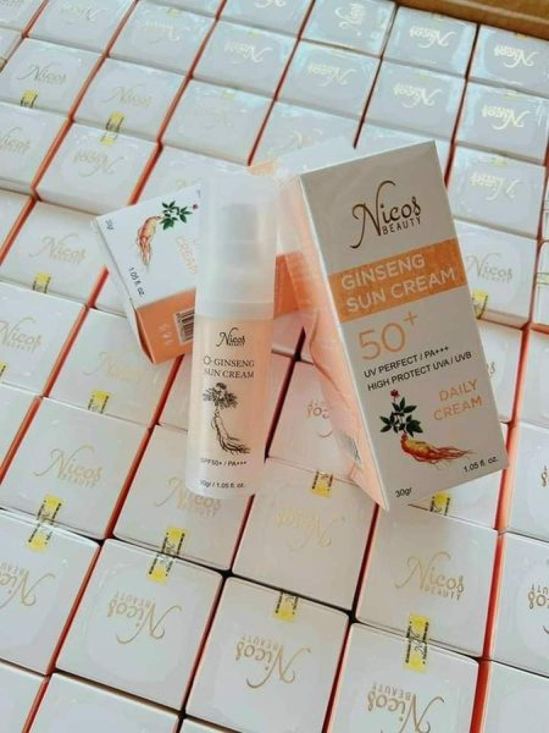 Kem chống nắng vật lý rể sâm nicos ginseng sun cream spf50+ - ảnh sản phẩm 1