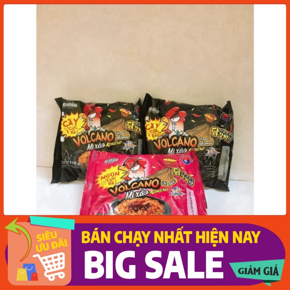 BÁO GIÁ TH.24 MÌ XÀO VOLCANO VỊ GÀ 118G | Shopee Lazada Sendo Tiki mới nhất 42 Mì ống ݤ Mì Xào Ăn Liền Hàn Quốc Koreno Paldo Volcano Vị Gà và Vị Gà Phô Mai Gói 118G
