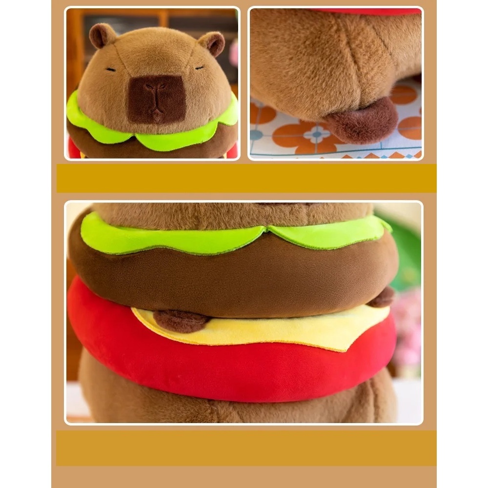 Gấu Bông Capybara bánh mì Hamburger chuột lang nước Mô Mô Home