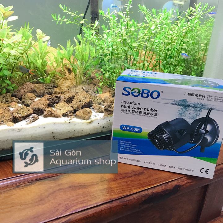 Máy Thổi Luồng Mini WP-50M 3W Cho Hồ Cá Cảnh, Tạo Dòng Chảy, Đẩy Phân, 1 Công Đôi Việc