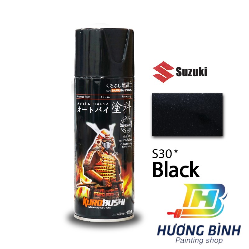 Sơn xịt Samurai màu Đen - S30 (400ml) (có khả năng kháng xăng A92, A95)