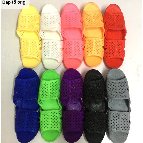 [Hoàn Tiền 15%]Dép tổ ong, dép nhựa nguyên sinh nhiều màu hàng dày 3P, tốt dành cho cả nam và nữ kèm bảng size
