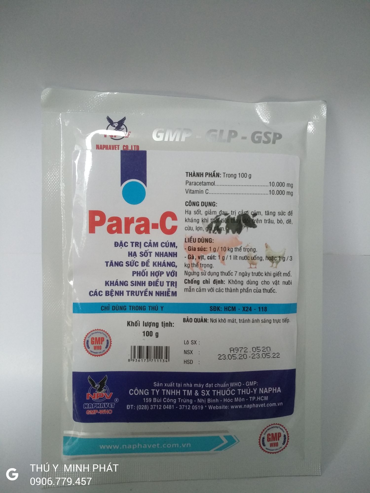 Sản phẩm Para C gói 100g