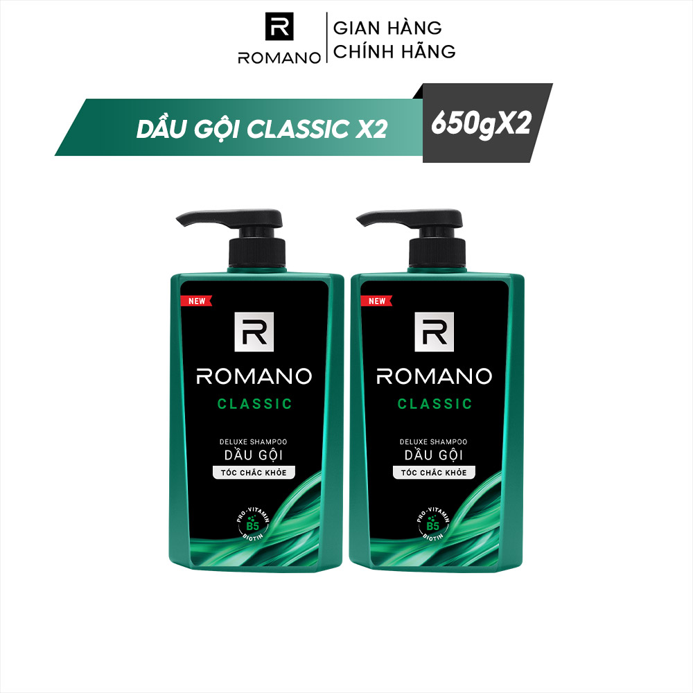Combo 2 Dầu Gội Romano Hương Nước Hoa 650G