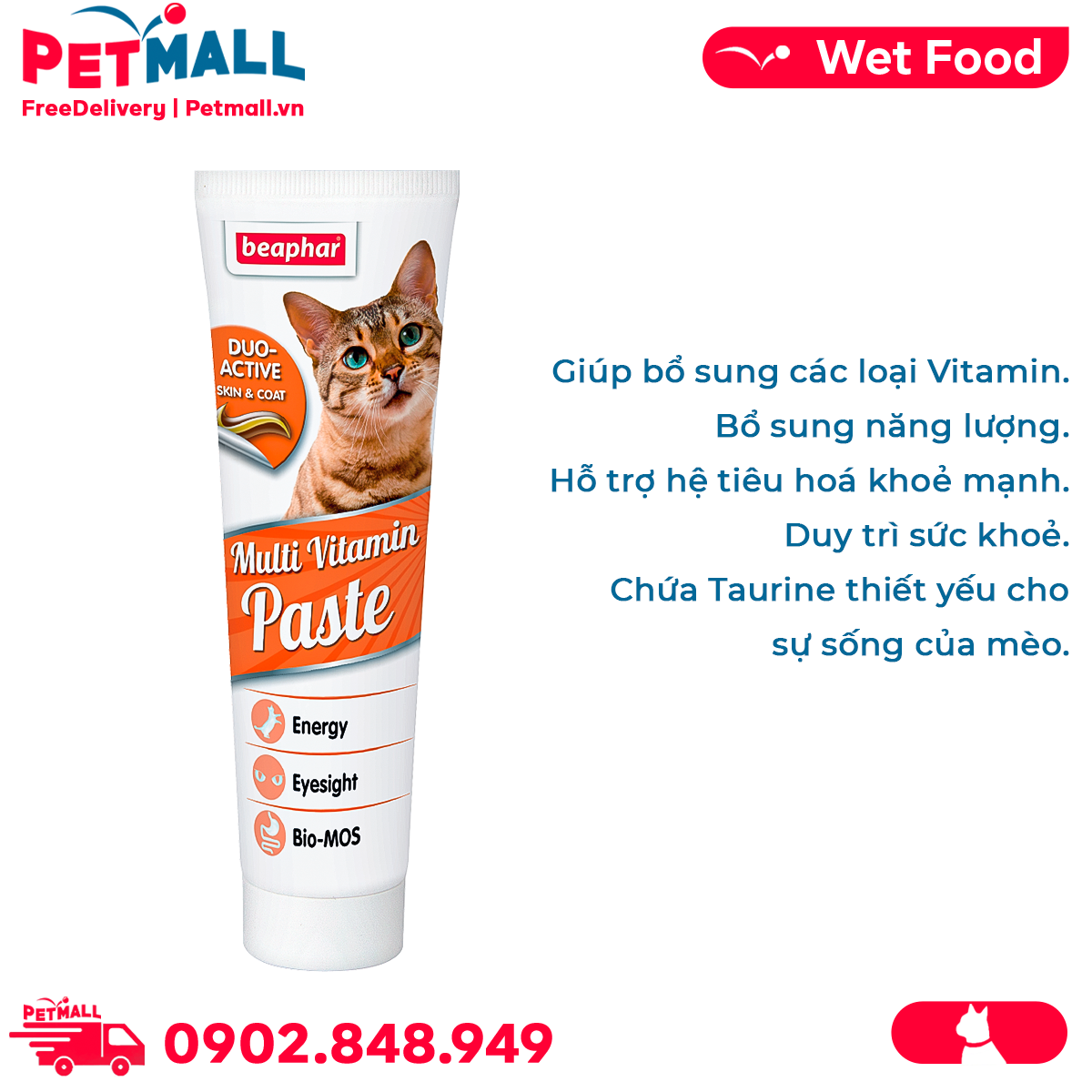 Gel dinh dưỡng cho mèo Beaphar Multi Vitamin Paste 100g Petmall