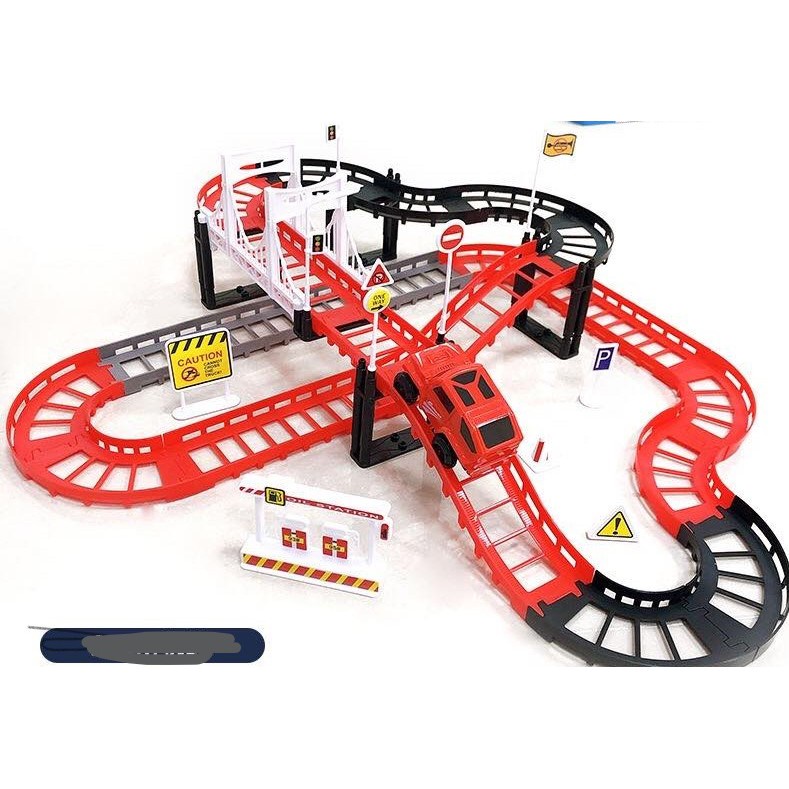 Bộ đồ chơi trẻ em lắp ráp xếp hình đường ray xe lửa tàu hoả ô tô thành phố