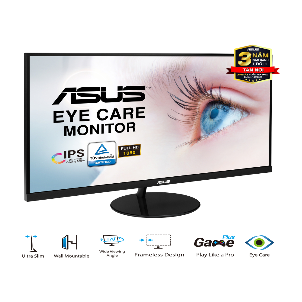 Màn Hình Siêu Mỏng ASUS VL249HE 24" IPS Full HD 2 Loa Siêu Mỏng Bảo Vệ Mắt