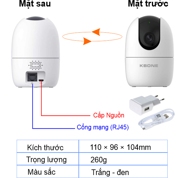 CAMERA KBONE KN-H21PW FULL HD 2.0