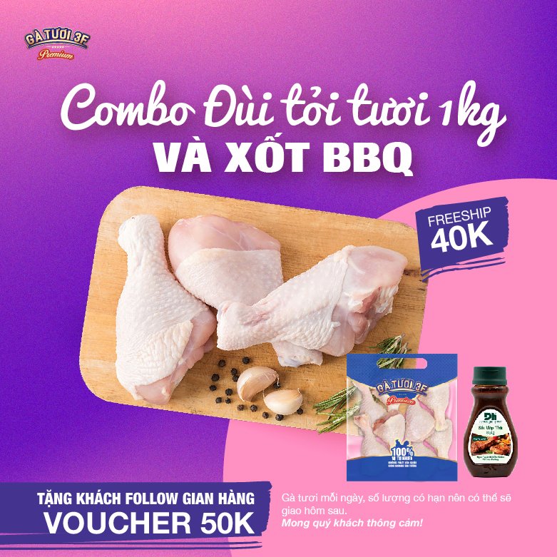 Voucher 50% Combo Đùi tỏi 1kg và Xốt BBQ HCM - Combo nấu ăn