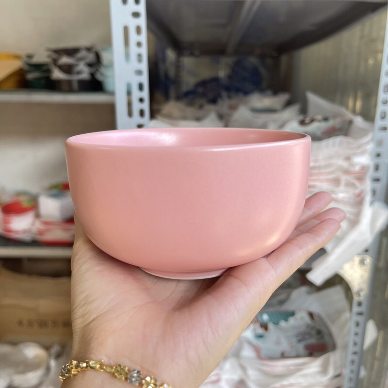 Bát đĩa gốm sứ decor bộ màu hồng siêu đẹp