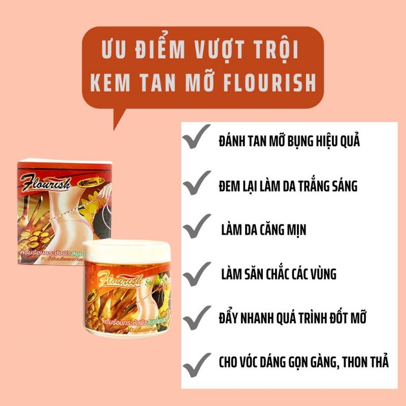 Kem tan mỡ bụng gừng ớt Flourish Thái Lan 500ml