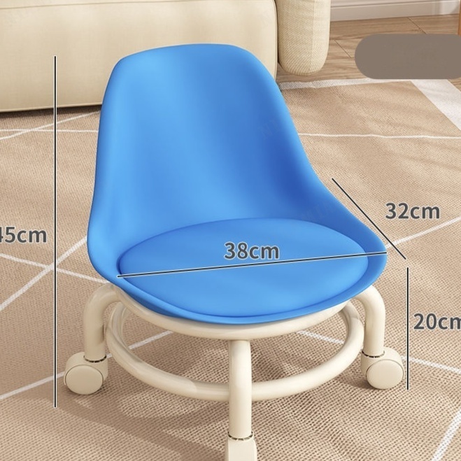 NianMiao Creative Board Stool for Kids with Swivel Wheels and Backrest