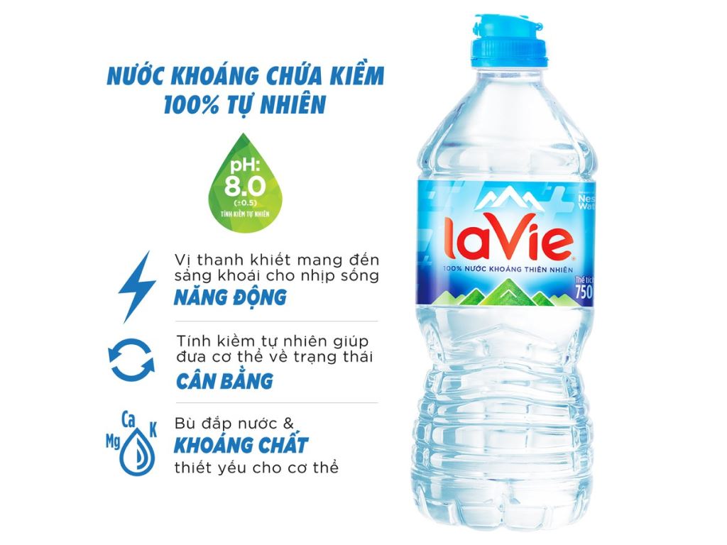 Combo 6 Chai Nước Khoáng Lavie 750Ml