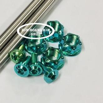 Cặp Cốt INOX 304 Full ốc Titan GR5 Gắn RAIDER (màu Xanh Lục Bảo)