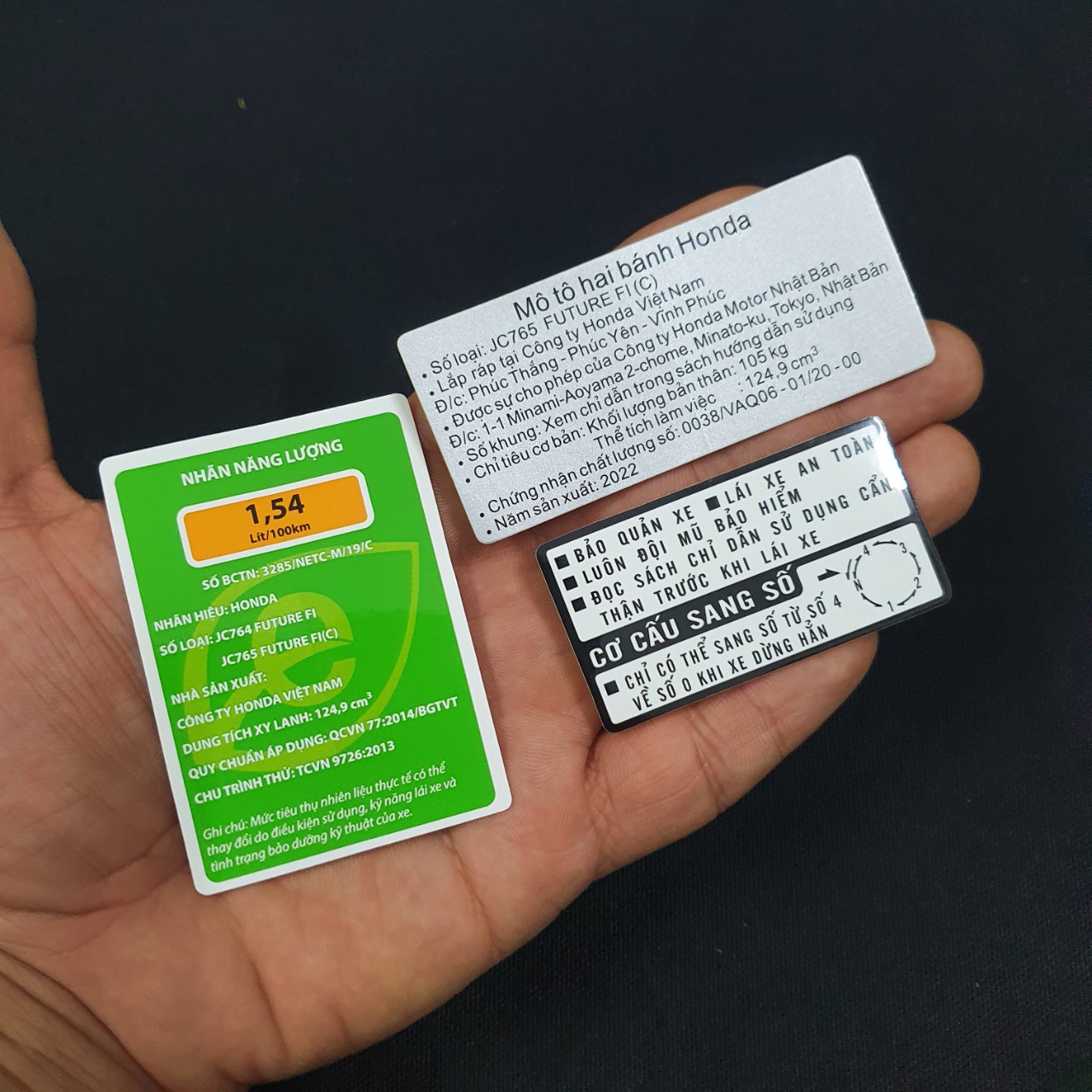 Trọn bộ tem thông số mẫu ZIN xe FUTURE 125/ FUTURE Fi