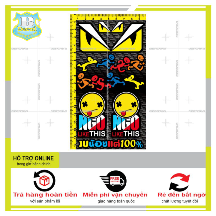 Logo sticker dán xe máy mini m13