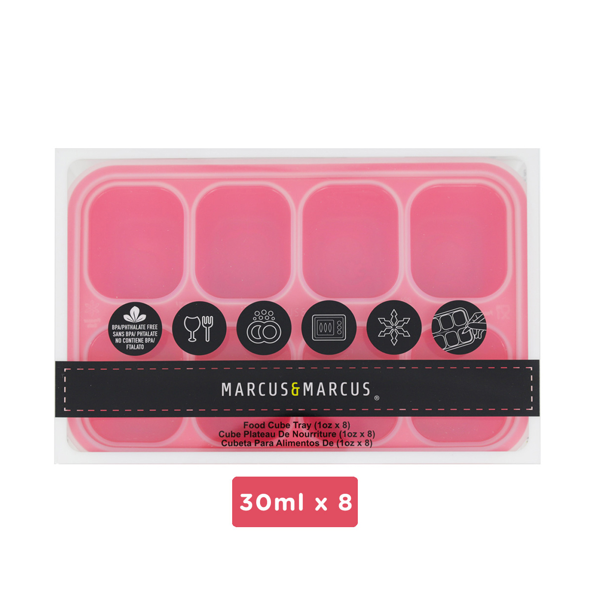 Khay silicon trữ đông đồ ăn dặm cho bé Marcus & Marcus - Marcus (30ml x 8 ngăn)