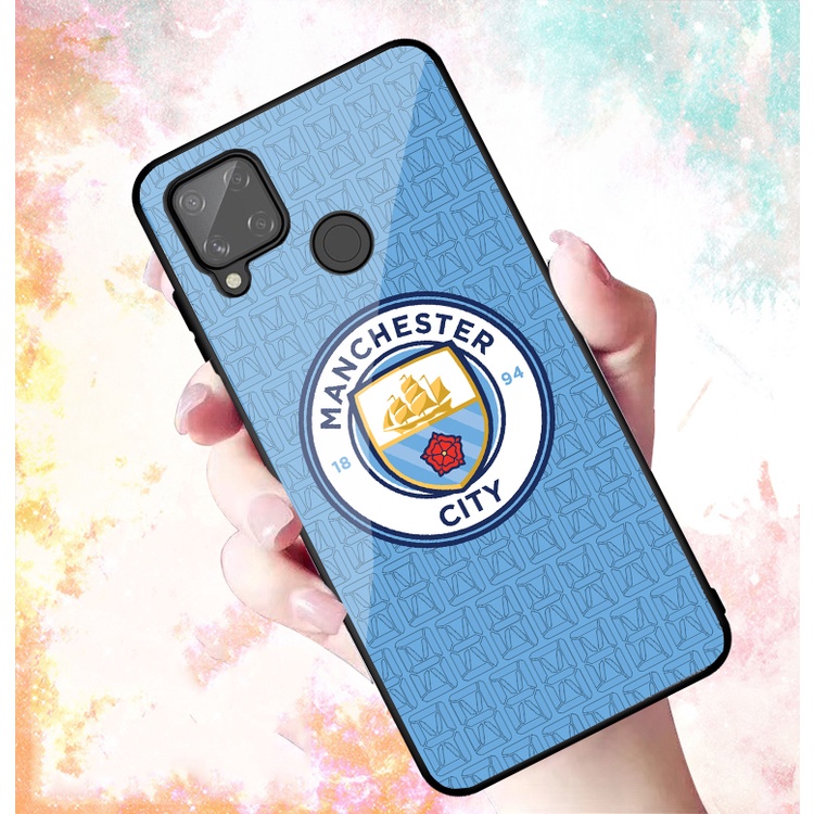 Ốp Lưng REALME C12 C15 , C25 , C25S mặt kính cường lực cao cấp In hình Câu Lạc Bộ Bóng Đá