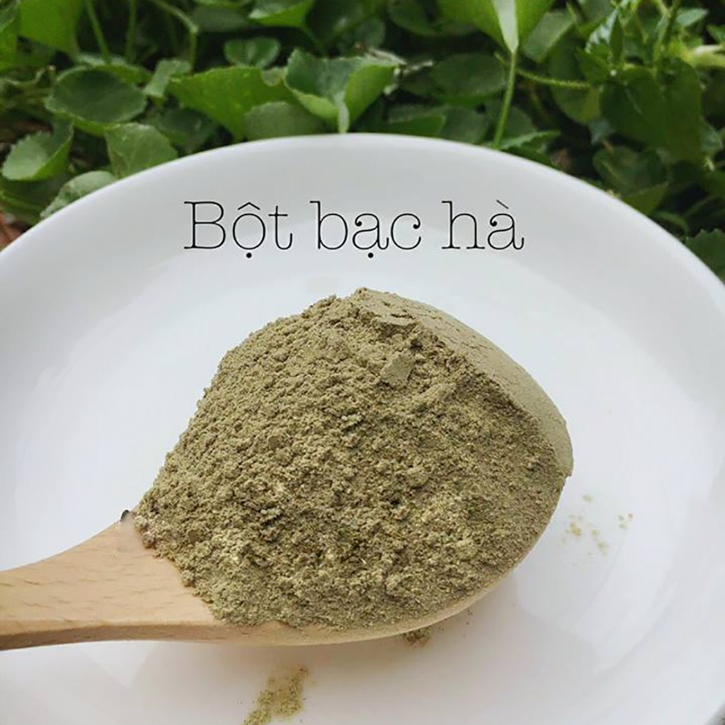 Bột lá bạc hà xanh - trắng da, t.r.i mụn & giảm sưng handmade 100gr